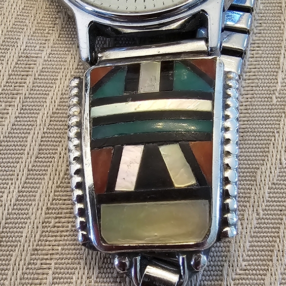 Vintage Zuni Multi-Stone Inlay Watchband - Picture 3 of 5